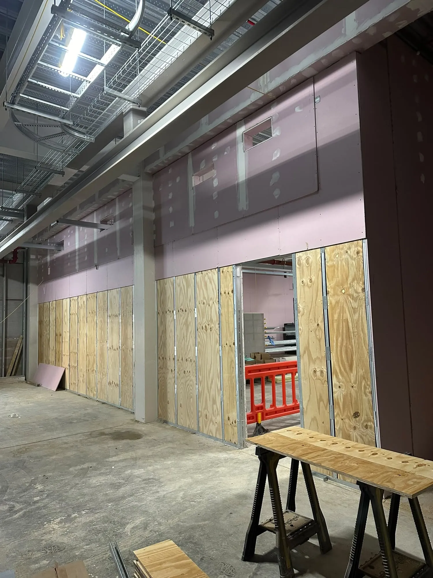 Plasterboard walls being boarded on one of our sites (6 of 6)